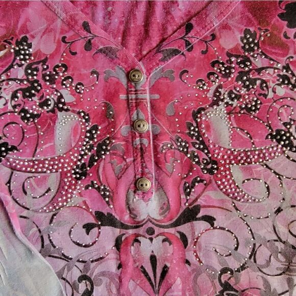 Woman's Long Sleeve Shirt with Silver Sequence (LS11) - Picture 4 of 8